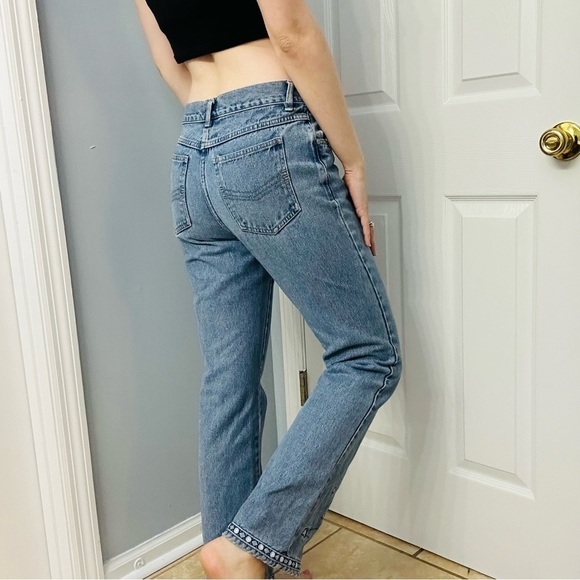 Y2K Jeans Bootcut Light Blue Denim Cotton Embroidered Vintage Casual 7 Waist 30 - Picture 2 of 7